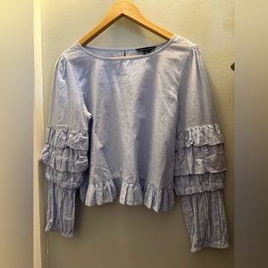 American Eagle Outfitters Medium Blue Top Blouse